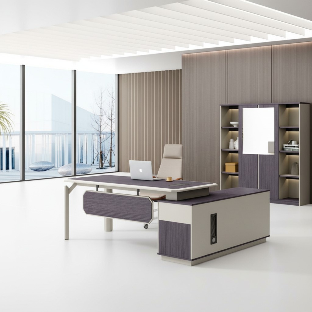 Designer Eckschreibtisch mit Aktenschrank Büro Möbel Chefzimmer Einrichtung 2tlg