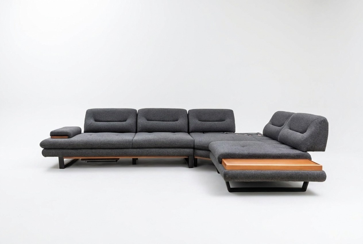 Designer Ecksofa L-form Luxus Grau Möbel für Wohnzimmer Wohnlandschaft