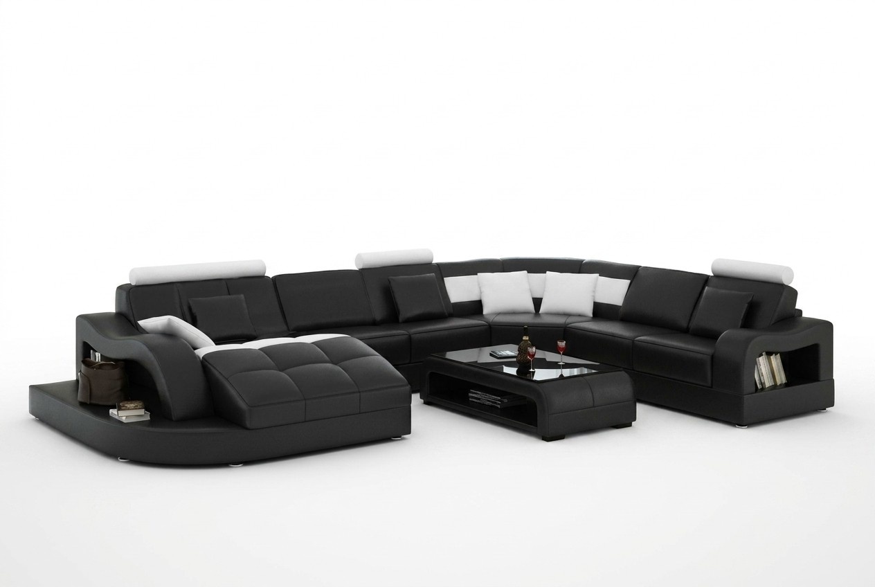 Multifunktion XXL Big Ledersofa Sofa Couch Eck Wohnlandschaft Ecksofa Polster