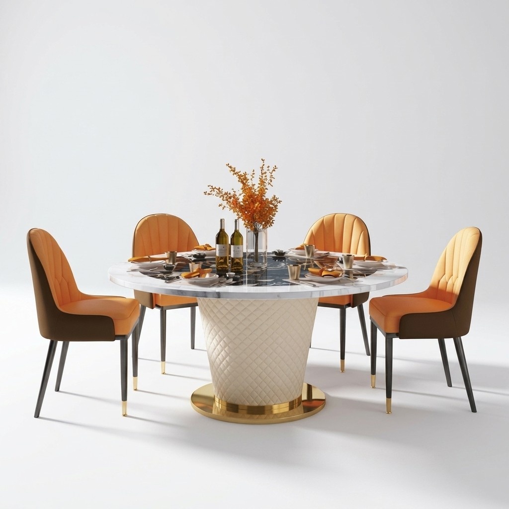 Designer Ess Zimmer Stuhl Set Tische Sessel 4x Stühle Tisch Garnitur Gruppe