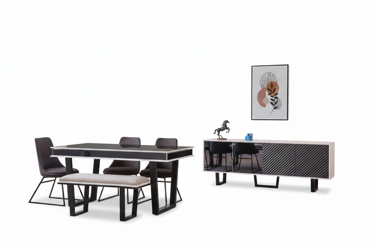 Designer Esszimmer Set 10tlg Luxus Möbel stilvoll Essgruppe Anrichte