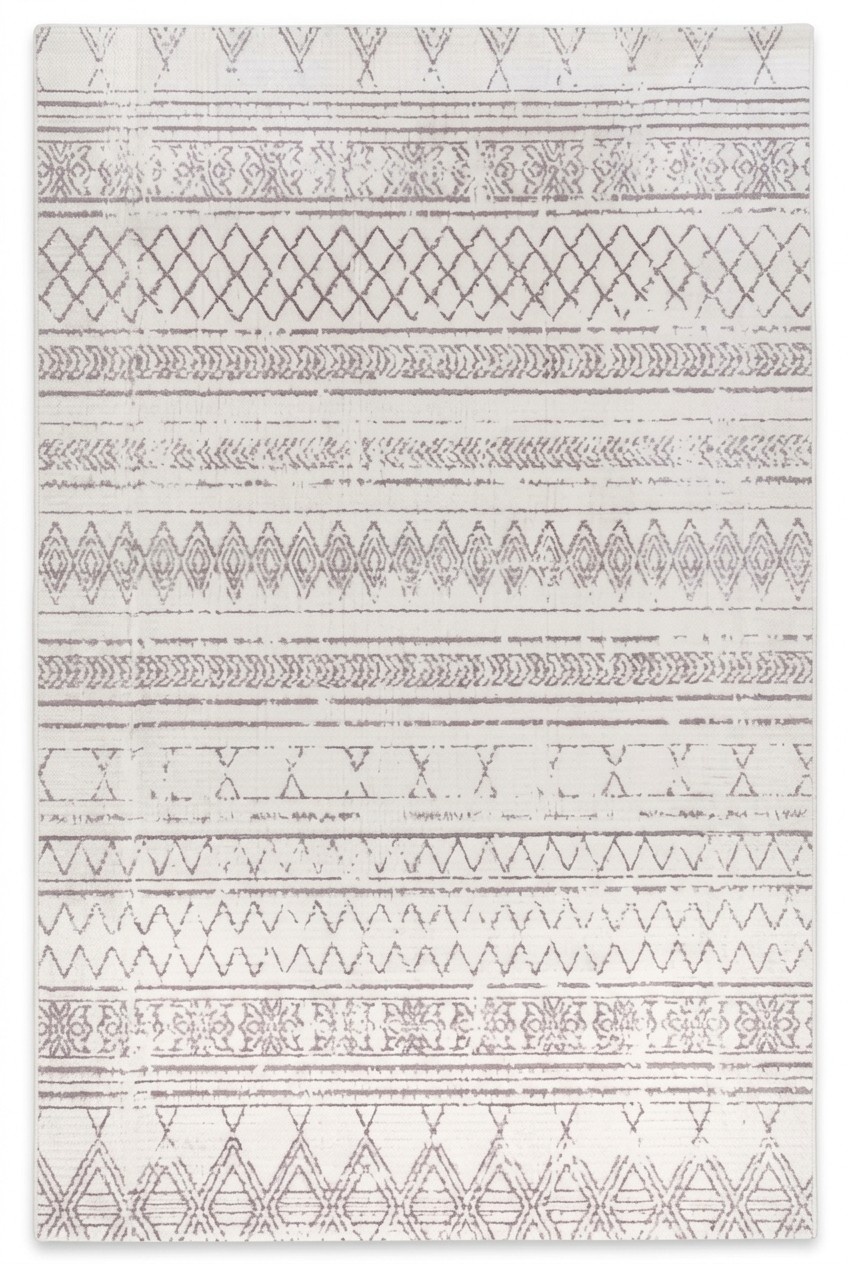 Designer Grau Orientalisch Wohnzimmer Teppich Orientteppich Kurzflor