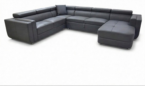 Designer Leder Polster Sitz Ecke Leder Sofa Polster Eck Landschaft Zimmer