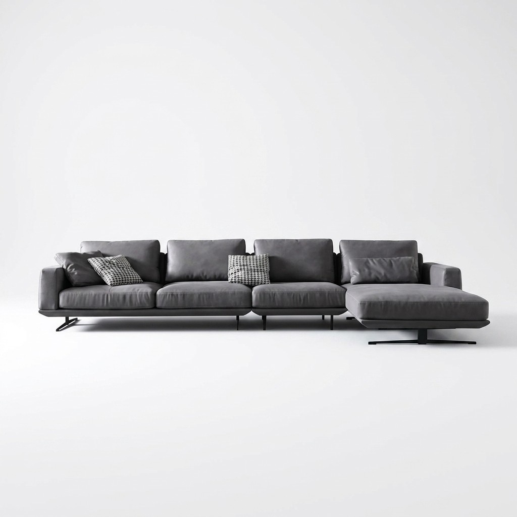 Designer Ledersofa Ecksofa Polster Eck Couch Sitz Eck L Form Garnitur