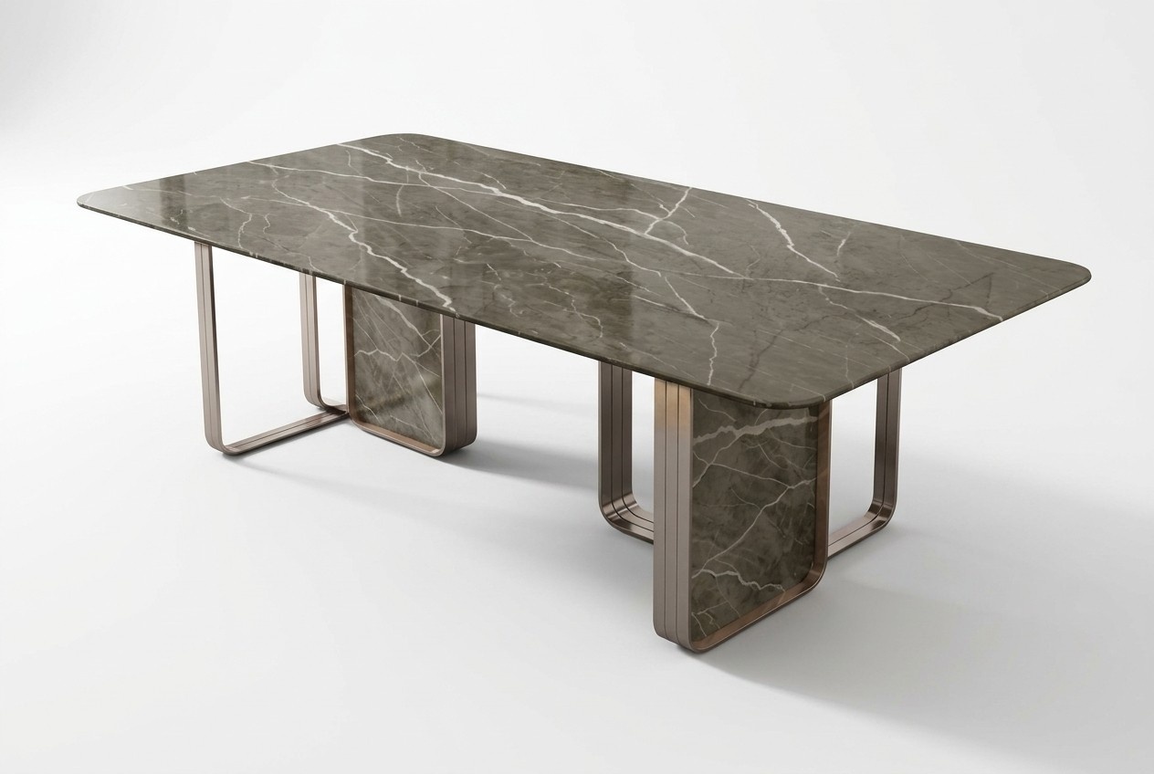 Designer Polster Luxus Tisch Tische 240x100 Esstische Marmor Esstisch Esszimmer
