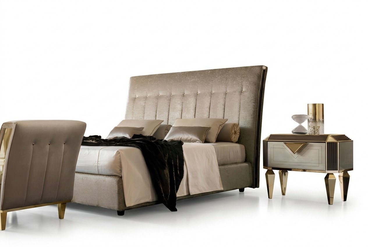 Designer Polsterbett Bett Betten Lederbett Doppelbett Ehebett Designerbett NEU