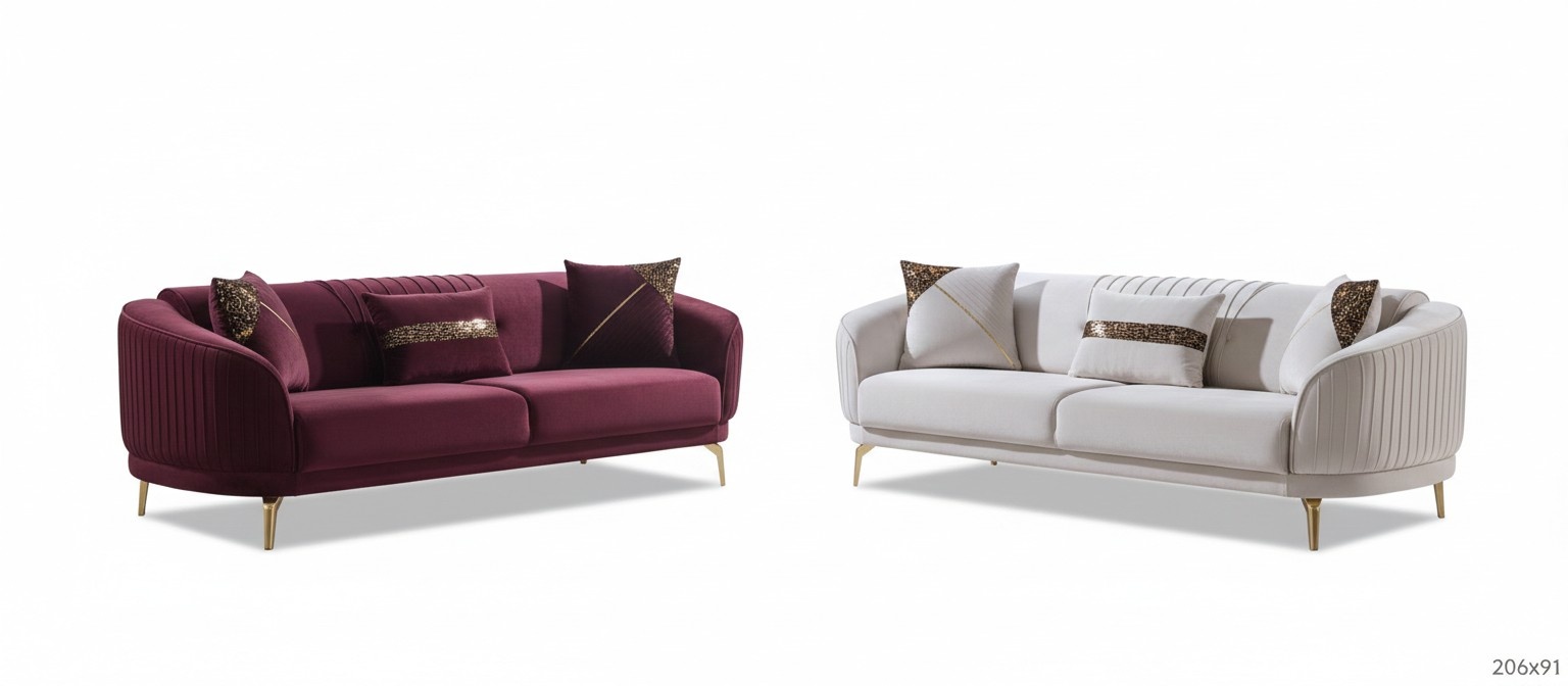 Designer Polstersofa Set Dreisitzer Wohnzimmer Couchen Moderne Möbel