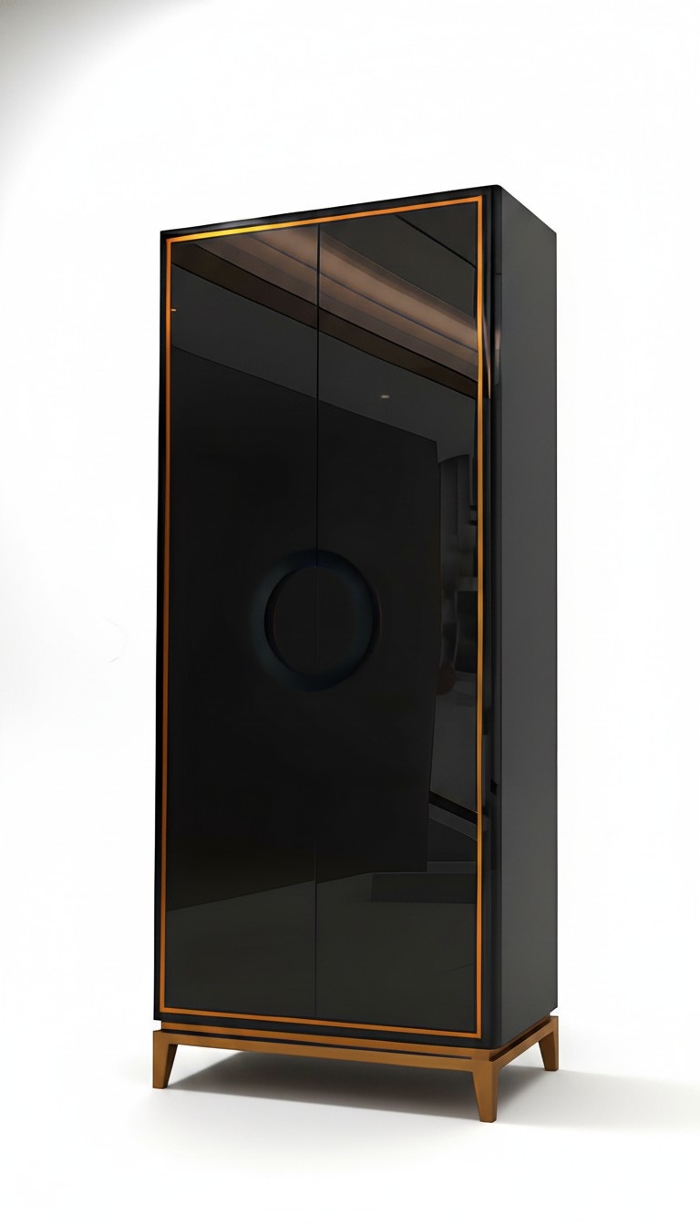 designer Schlaf Zimmer Schrank Glas Schränke Wand Kleider Luxus Edelstahl