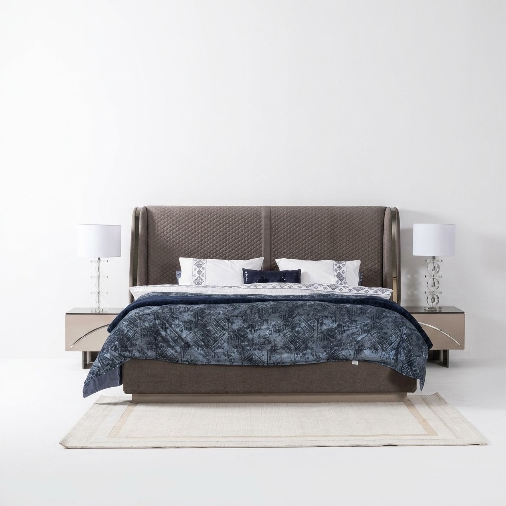 Designer Schlafzimmer Set Bett 2x Nachttische Hochwertig Modern Schminktisch