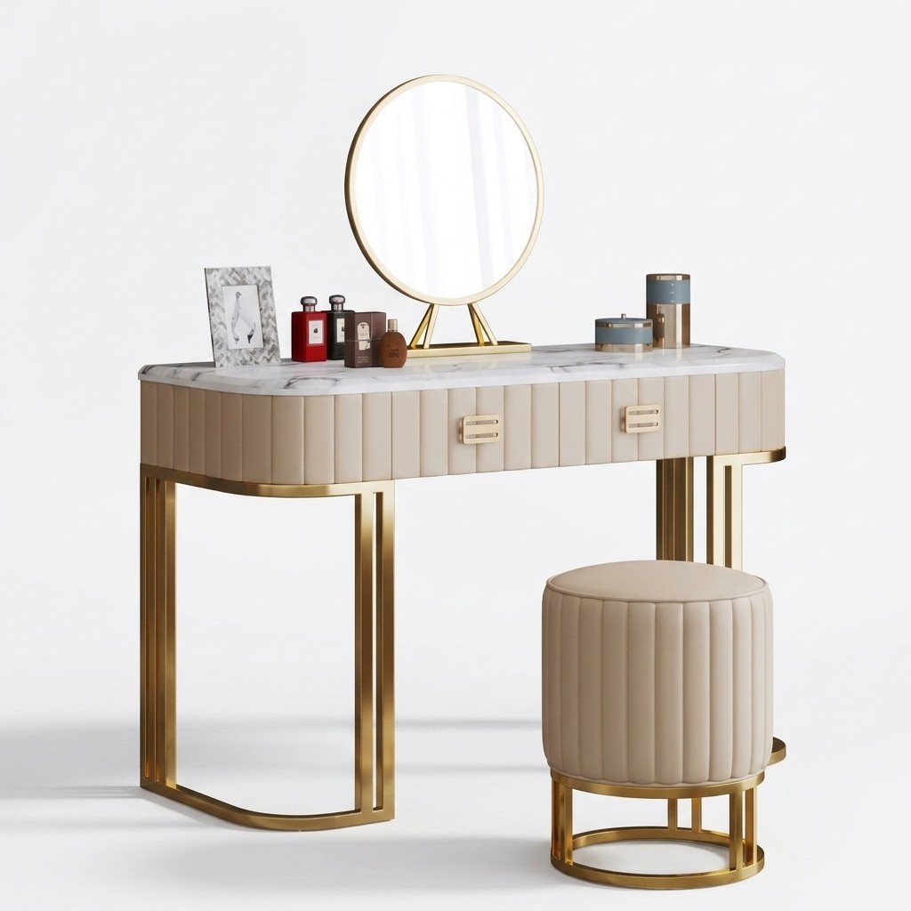 Designer Schminktisch Kosmetik Tisch Spiegel Konsolen Schlafzimmer Neu