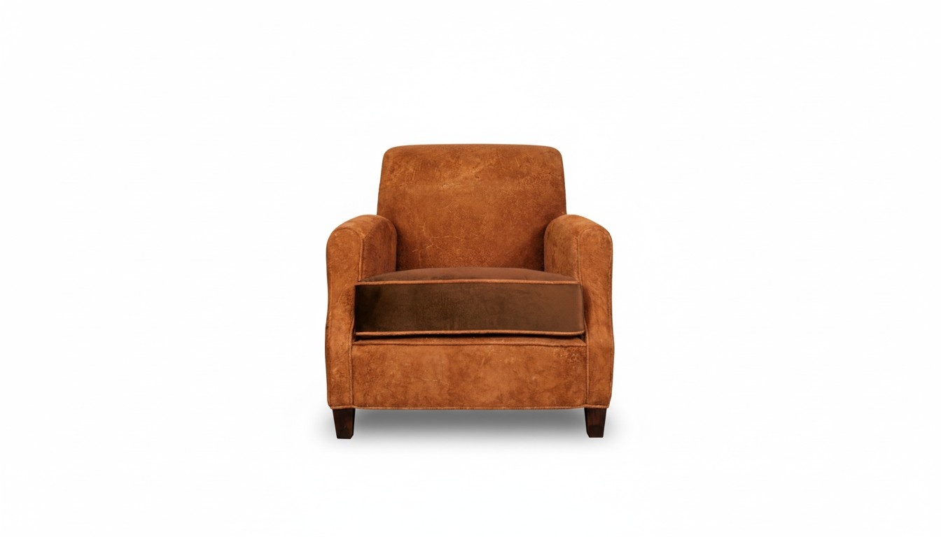 Designer Sessel 1 Sitzer Leder Textil Luxuspolster Chesterfield Hellbraun
