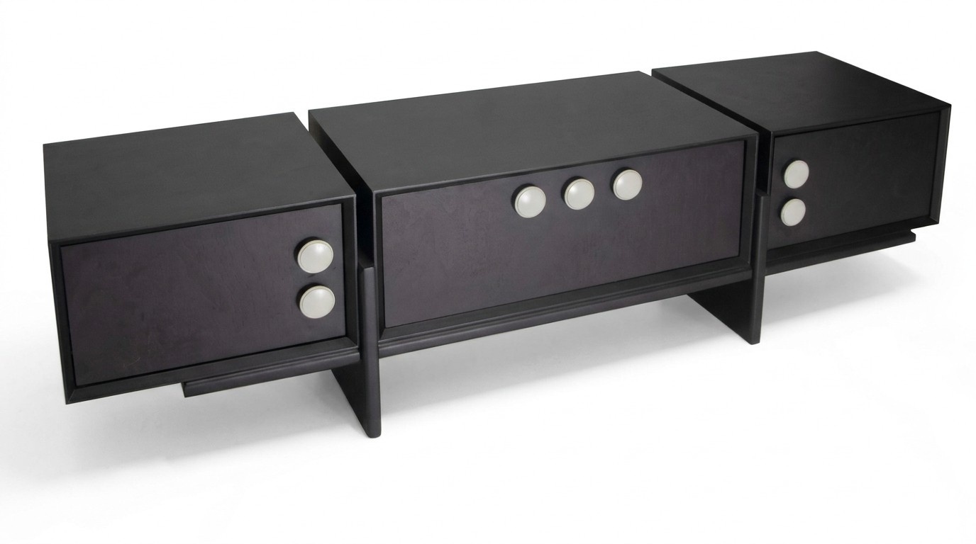Designer Sideboard luxuriöser schwarzer TV-Ständer modernes Lowboard Wohnzimmer