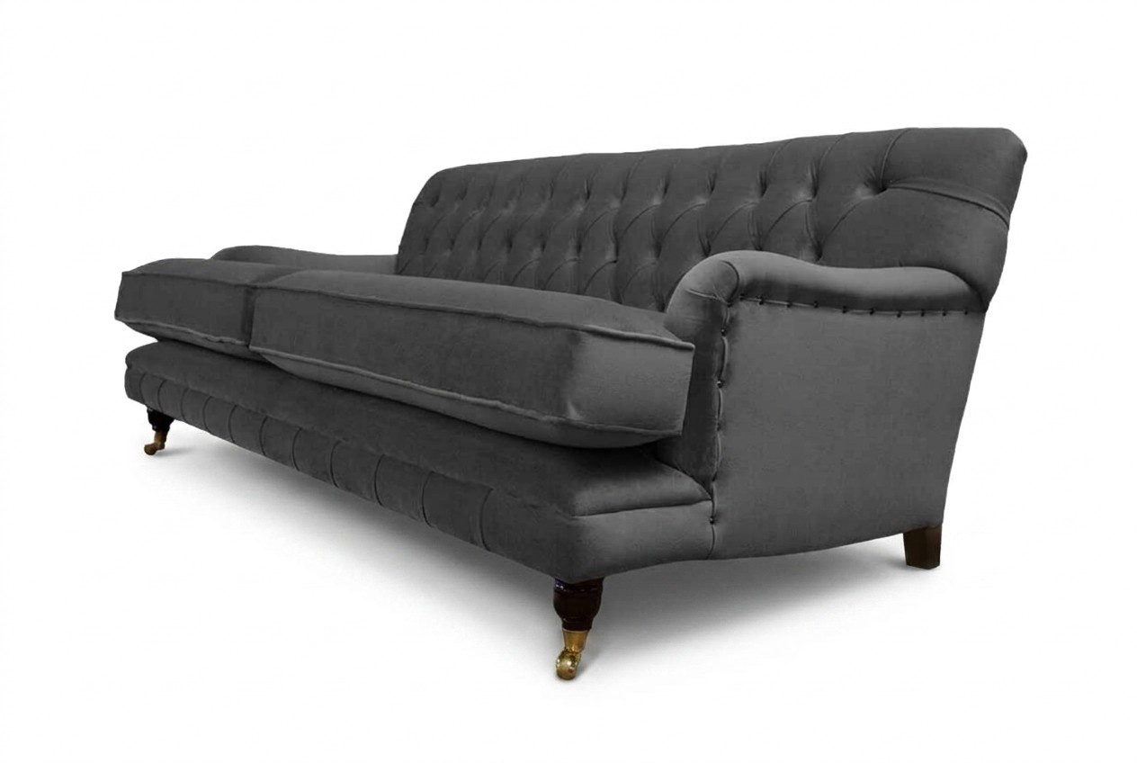 Designer Sofa 3 Sitzer Modern Couch Polster Grau Sofas Designsofa