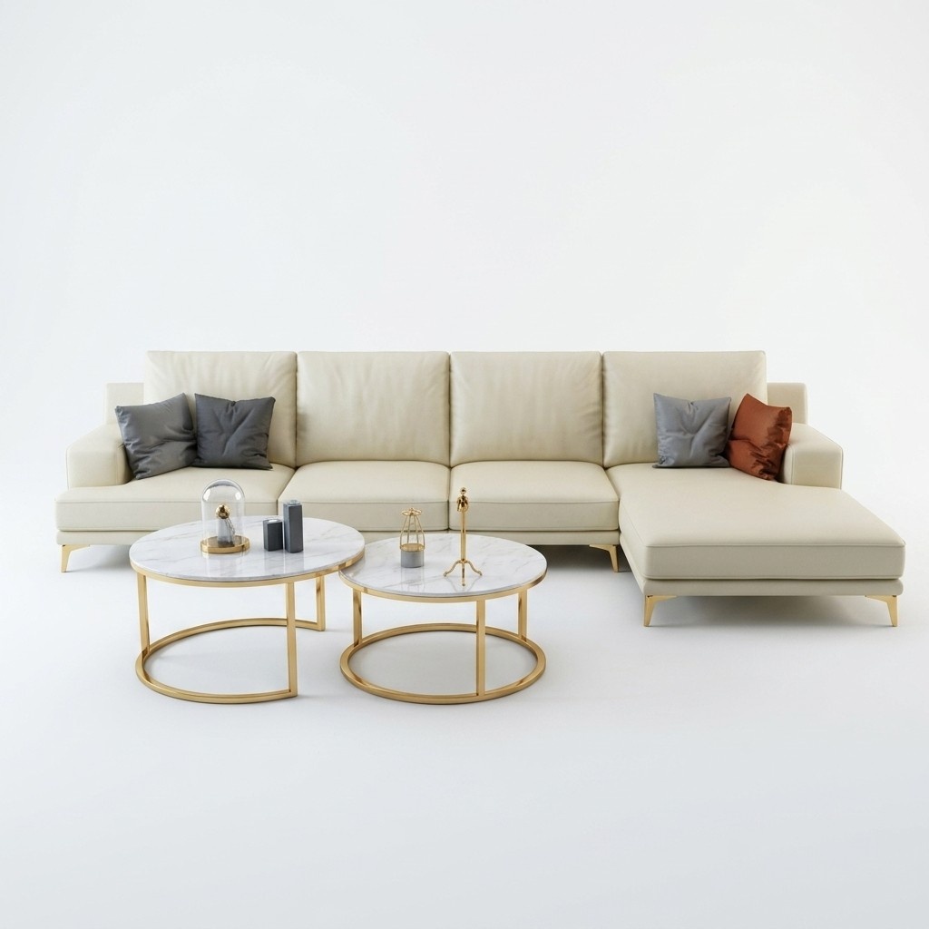 Designer Sofa Couch Ecksofa mit Hocker Polster Garnitur Wohnlandschaft