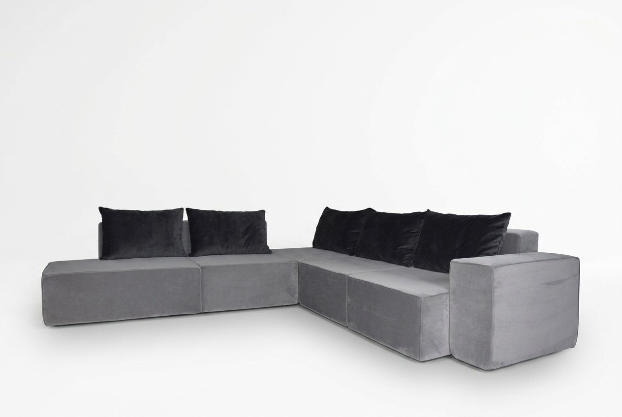Designer Sofa Ecksofa Stoffsofa System Sofa Textil Samt Eckcouch Couch SL Sofa 2