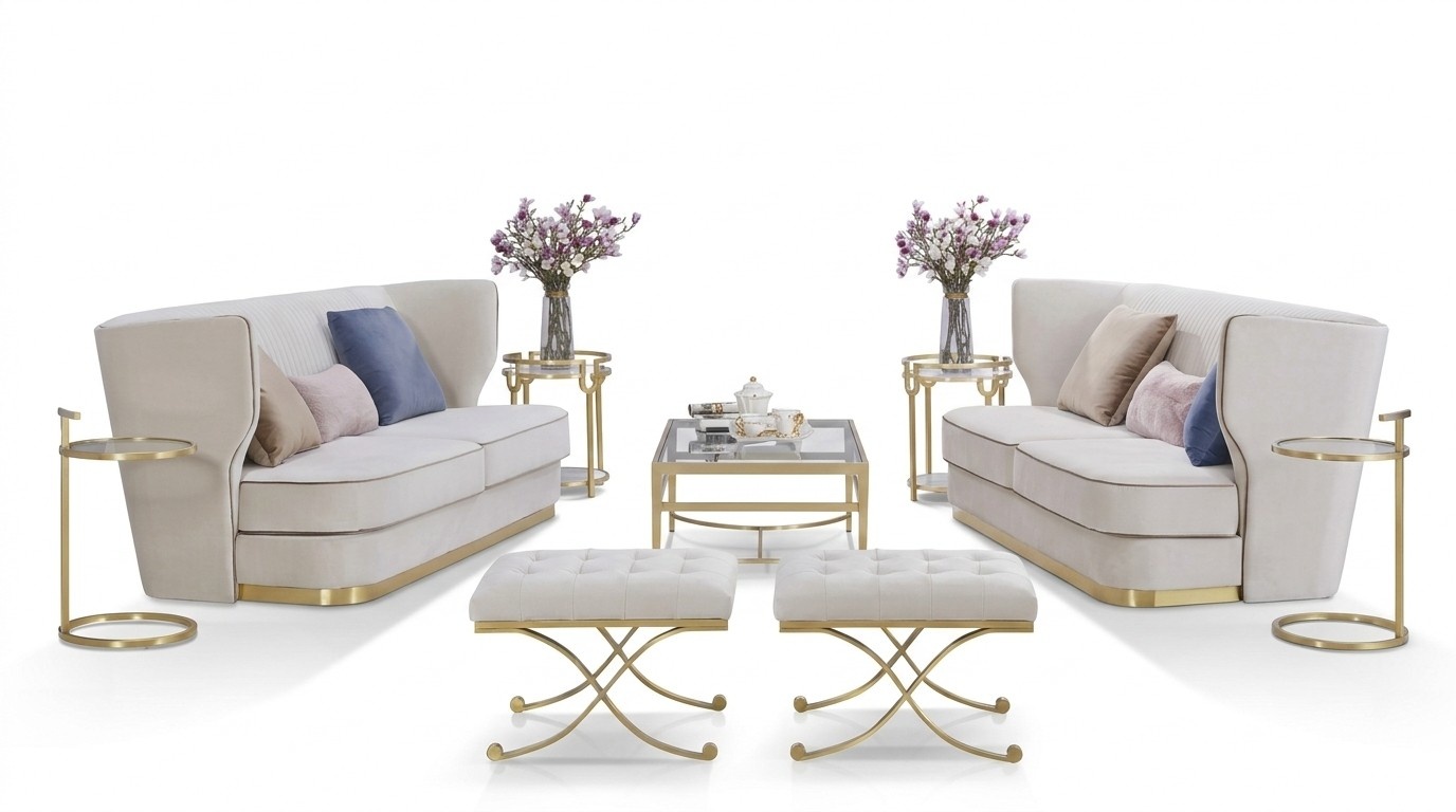 Designer Sofa Sofagarnitur 2+2 Sitzer Couch Polster Garnitur Neu Möbel