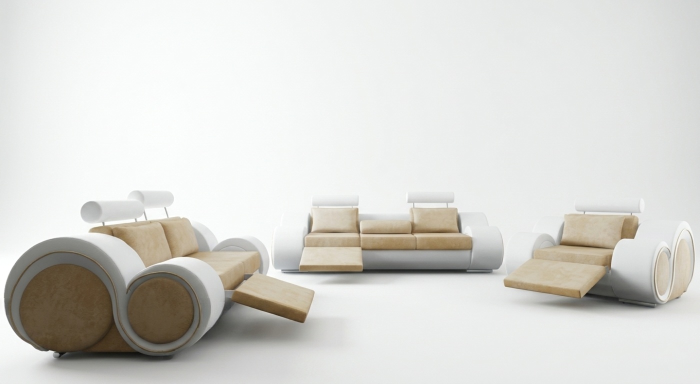 DESIGNER SOFA+USB SOFAGARNITUR 3/2/1 SITZER RELAX COUCH POLSTERGARNITUR TEXTIL
