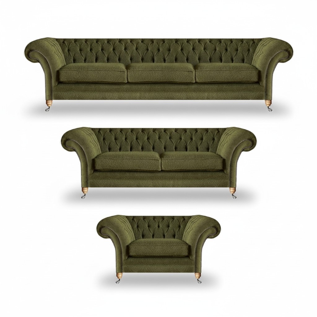 Designer Textil Sofagarnitur Luxus Modern Sofas Set Sitz Sessel Chesterfield