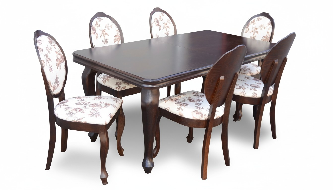 Designer Tisch + 6 Stühle Garnituren Komplett Wohnzimmer Esszimmer Stuhl