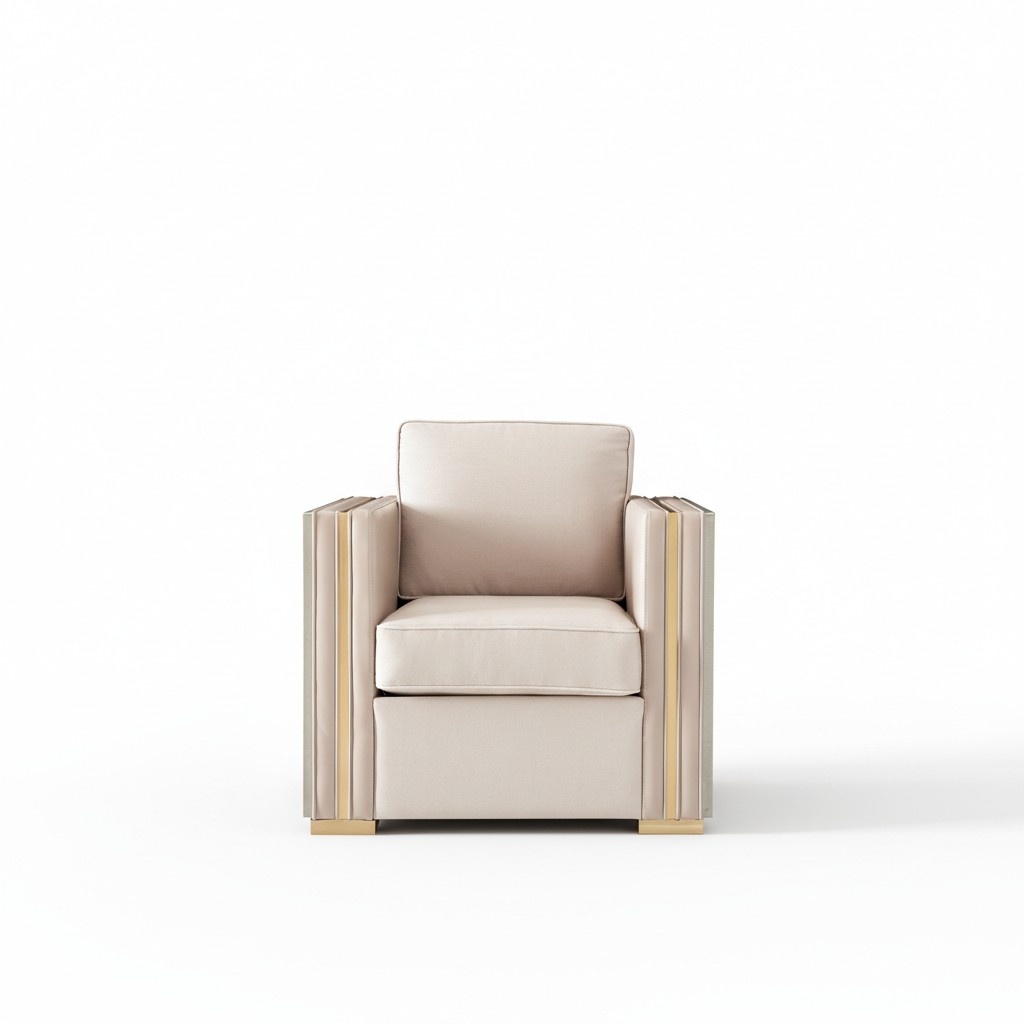 Designer Wohnzimmer Einrichtung Sessel Einsitzer Polster Sofa Couch