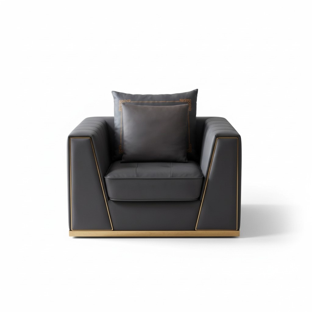 Designer Wohnzimmer Einrichtung Sessel Einsitzer Polster Sofa Couch