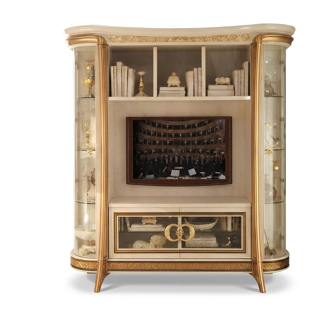 Designer Wohnzimmer Fernseh Wand Medienwand Fernsehwand Fernsehschrank Wohnwand