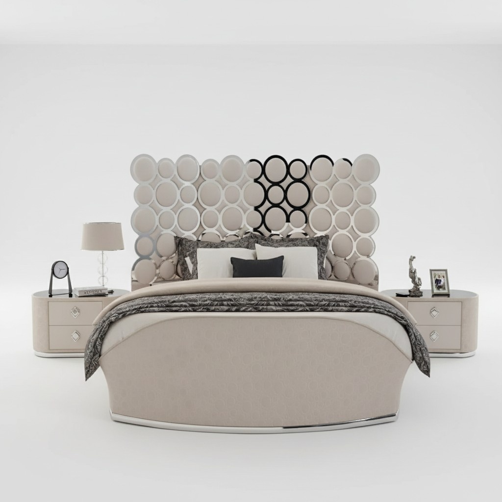 Designerbett Luxus Textilbetten Schlafzimmer Doppelbett 200x200cm Bettrahmen