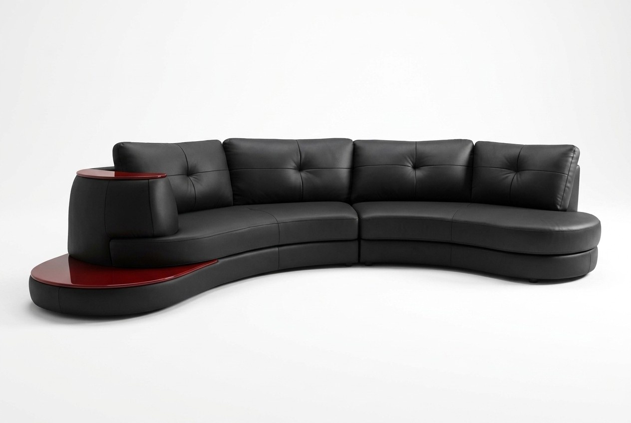 Designersofa Ecksofa Wohnlandschaft Rundsofa Ledersofa Couch Sofa UForm + USB