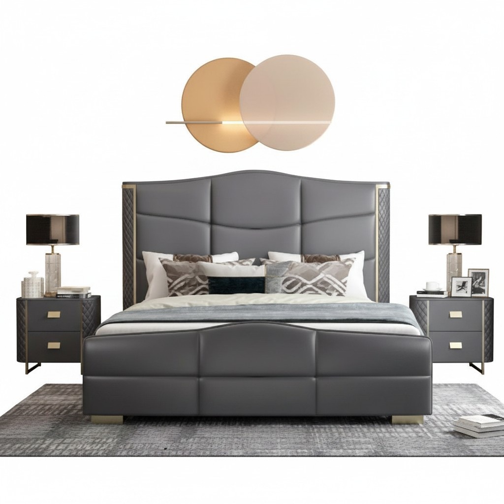 Doppel Design Bett Modernes Hotel Luxus Schlaf Zimmer Möbel Bettrahmen