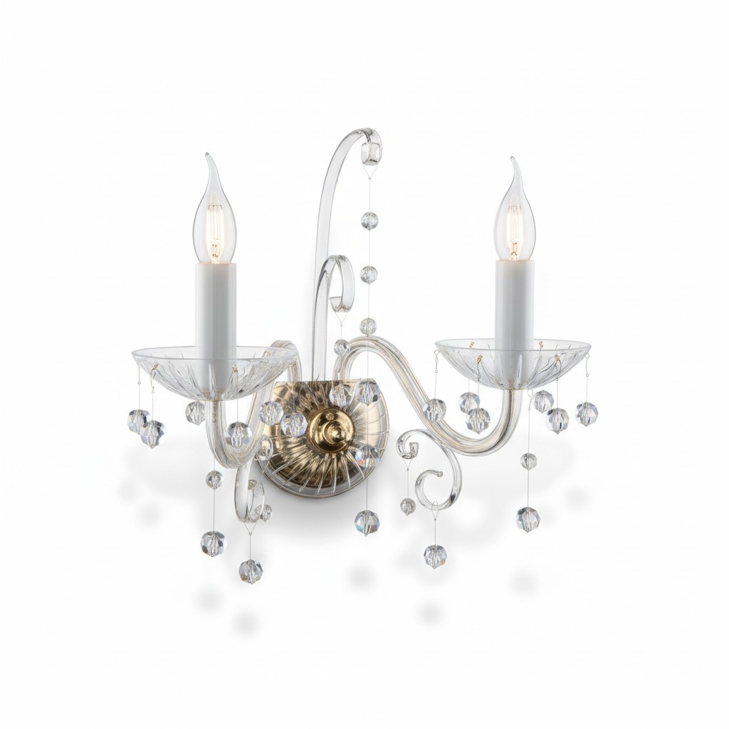 Doppel Wandlampe Leuchte Kristall Edle Kronleuchter Wand Leuchten Lampen