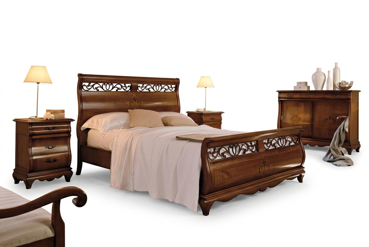 Doppelbett 2 Nachttische Massivholz Schlafzimmermöbel Massivholz Set Neu