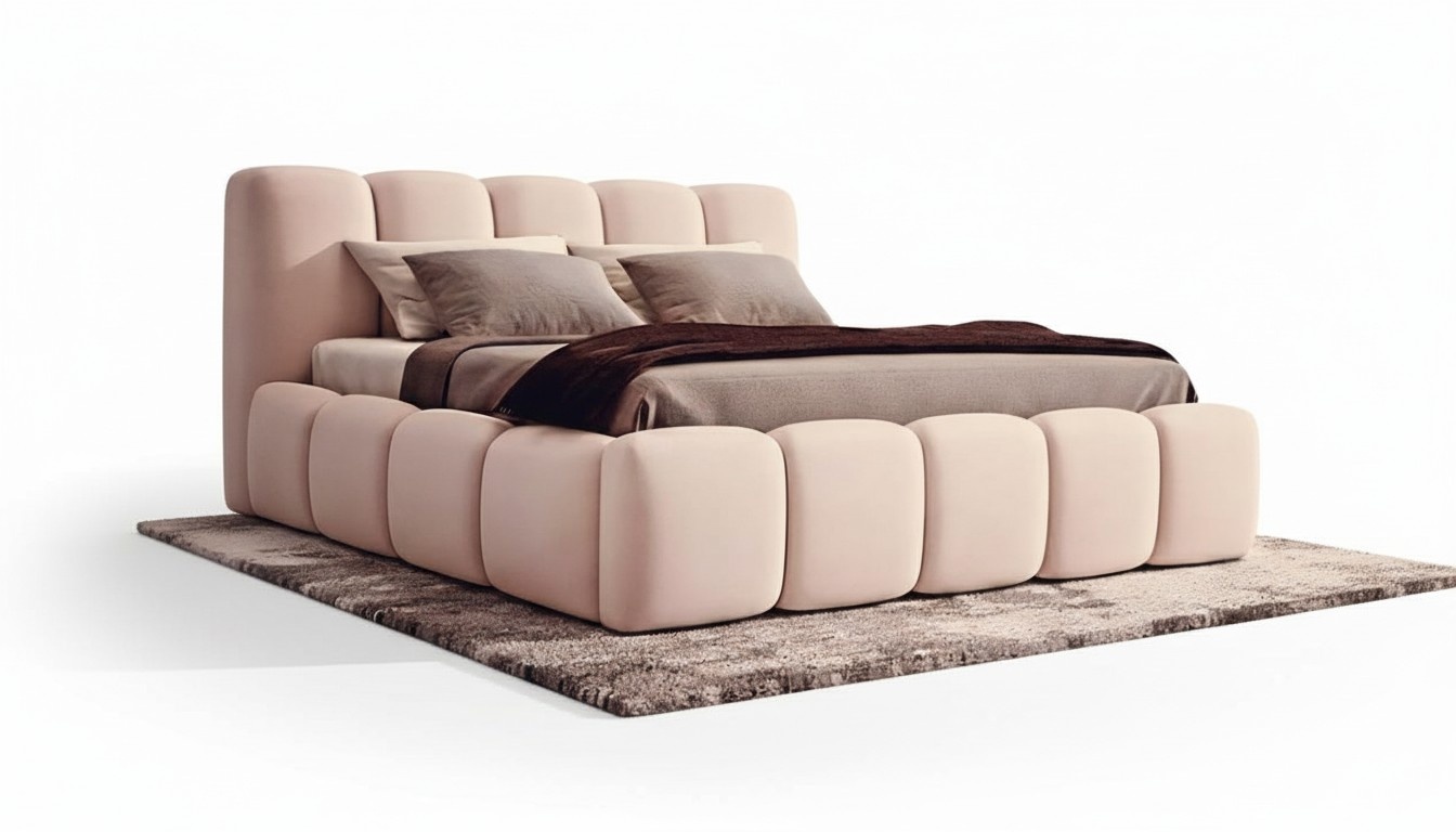 Doppelbett Bett Schlafzimmer 180сm Matratze Weiß moderner Stil Holz