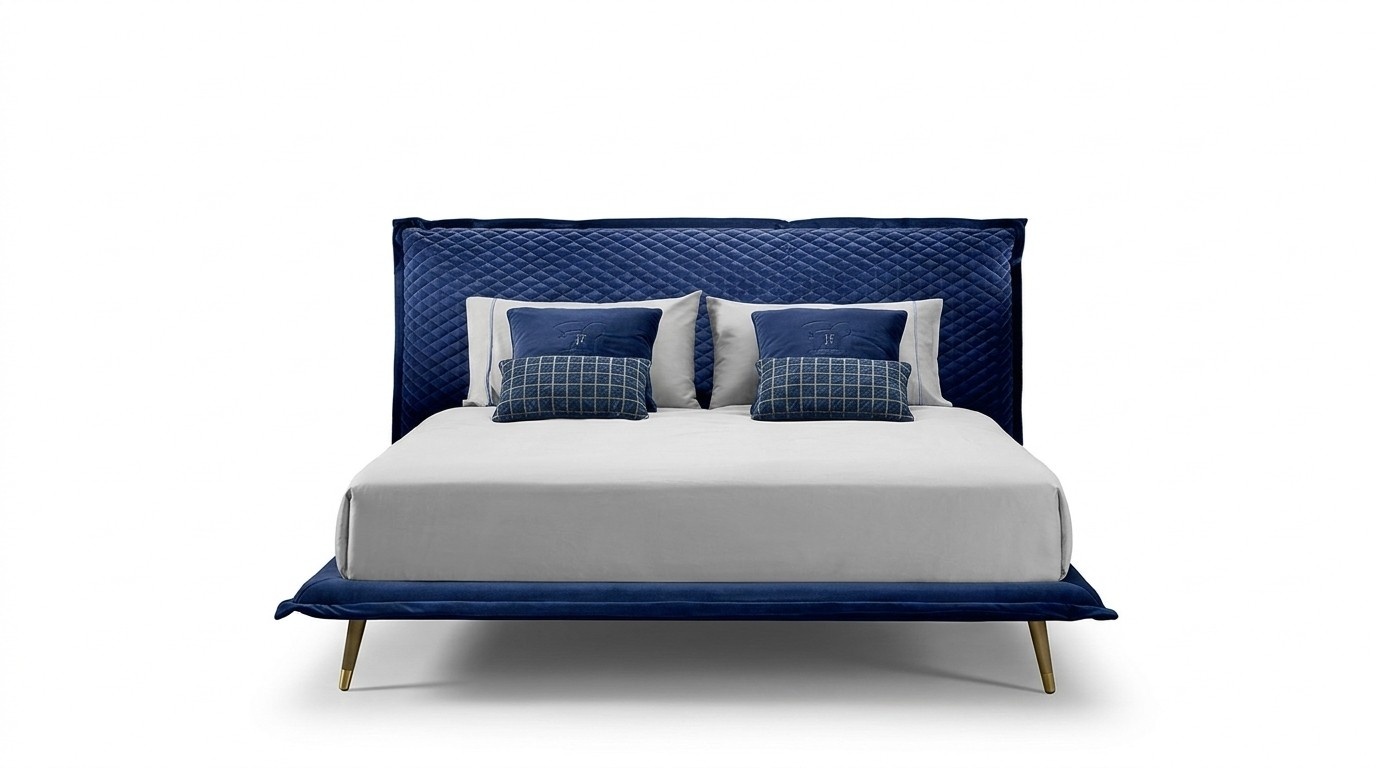 Doppelbett Betten Bettrahmen Bett Holz Schlafzimmer Blau Klassisch Prianera Neu