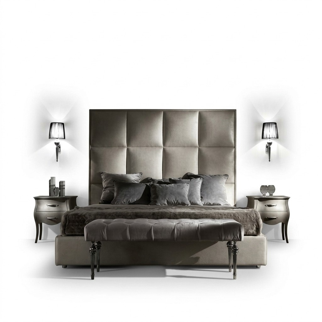 Doppelbett Betten Textil Designer Ehe Modernes Bett Schlafzimmer Polster