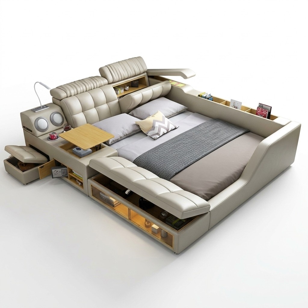 Doppelbett Polsterbett Schlafzimmer 180x200cm Multifunktion Bett Betten