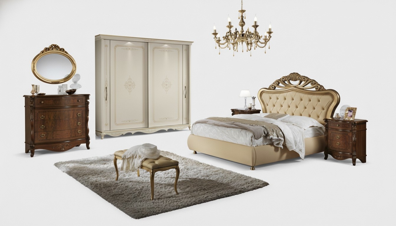 Doppelbett Schlafzimmer Nachttisch 3 Schubladen Möbel Design Mobilificio 3tlg