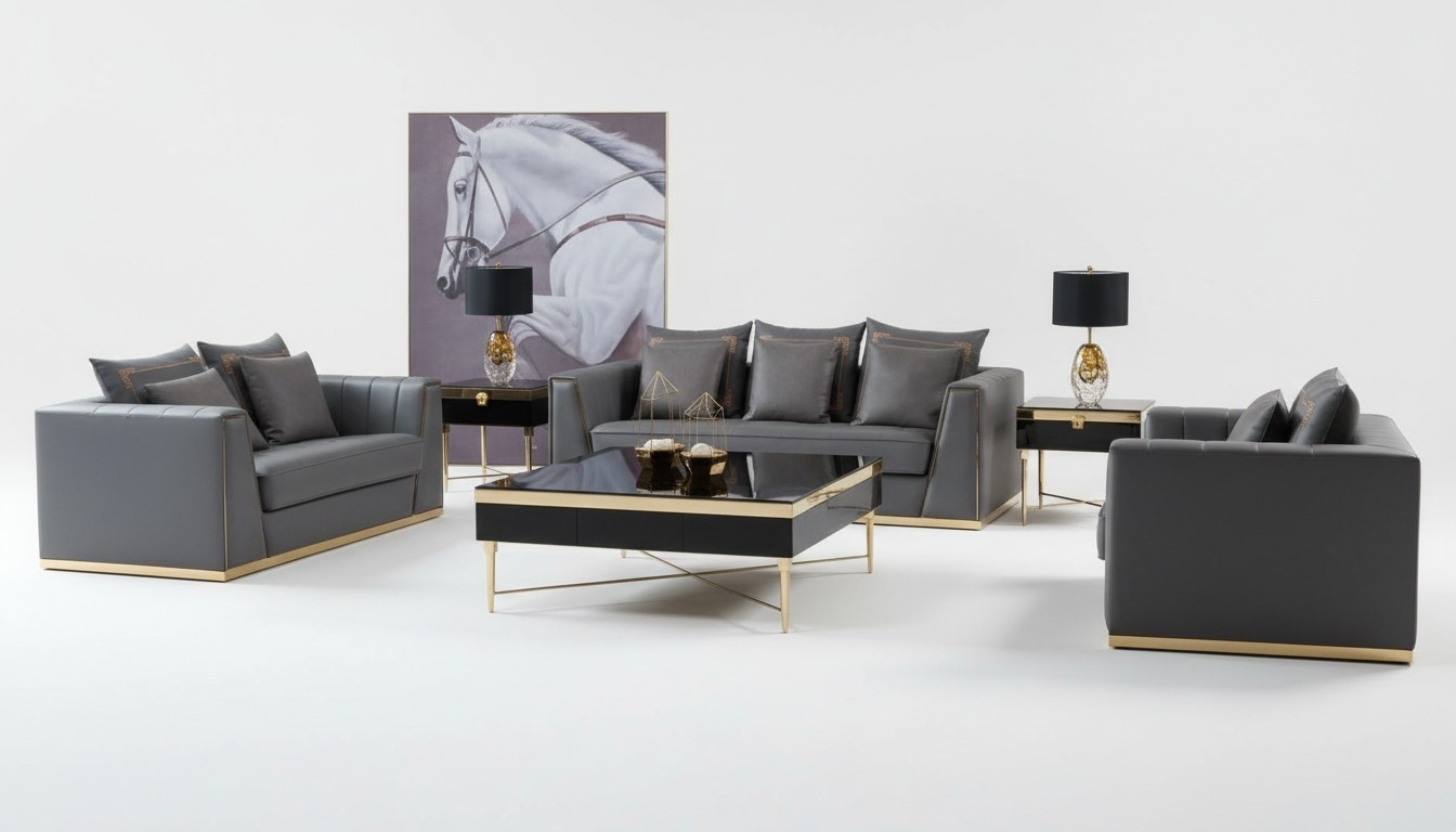 Dreisitzer Couch Modern Couch Polster Sofa 3 Sitzer Leder Couchen