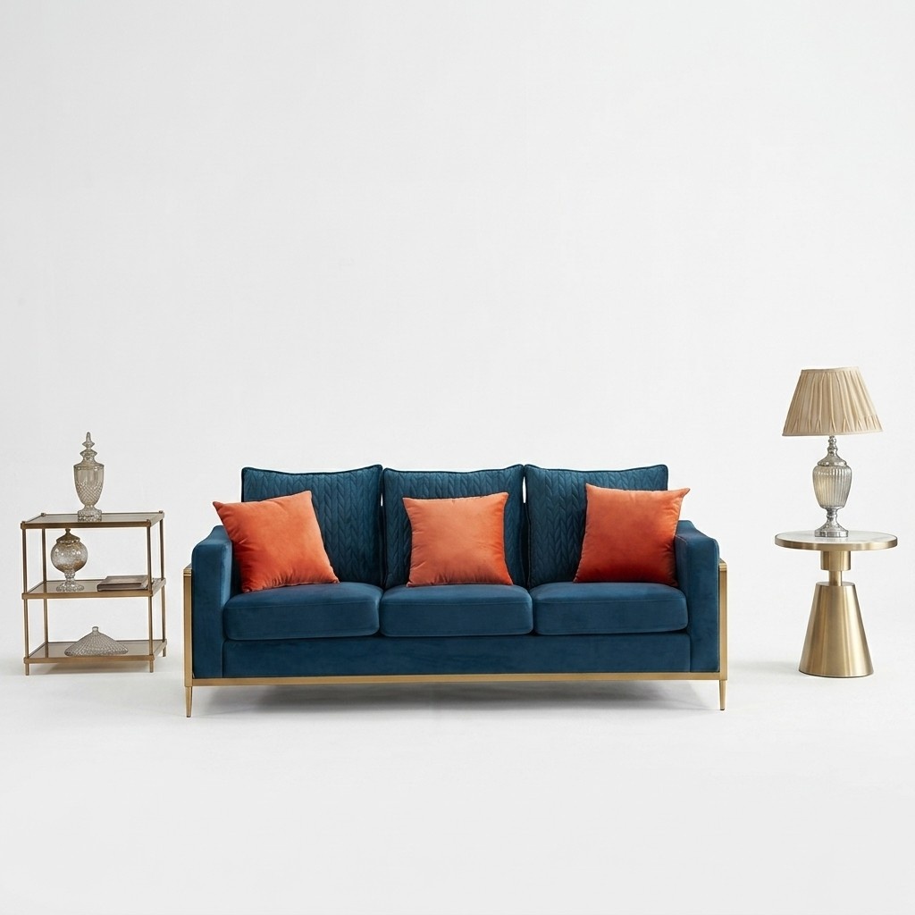 Dreisitzer Couch Polster Design Sofa 3er Sitz Sofas Zimmer Möbel Beige