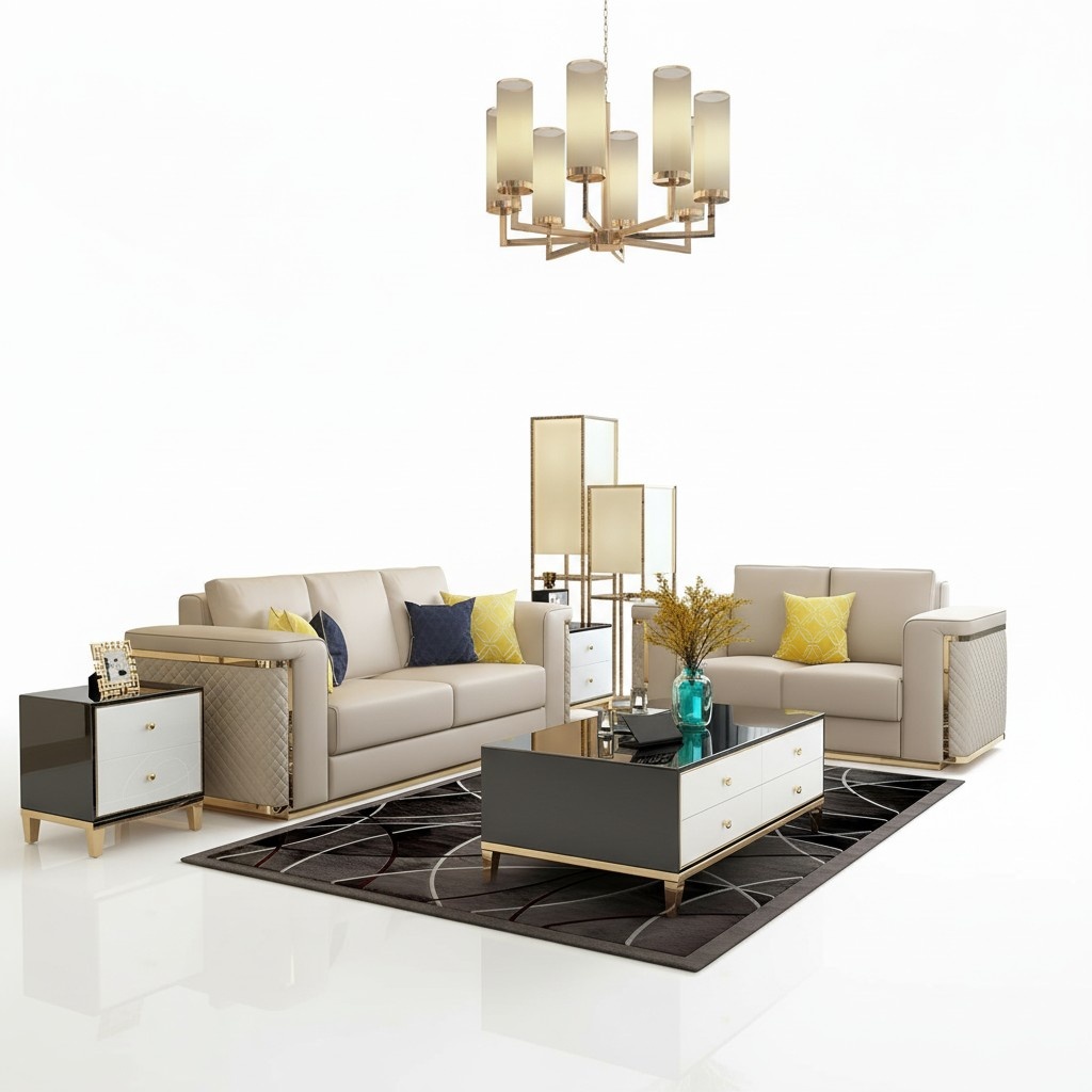 Dreisitzer Couch Polster Design Sofa Moderne 3er Sitz Sofas Beige Möbel