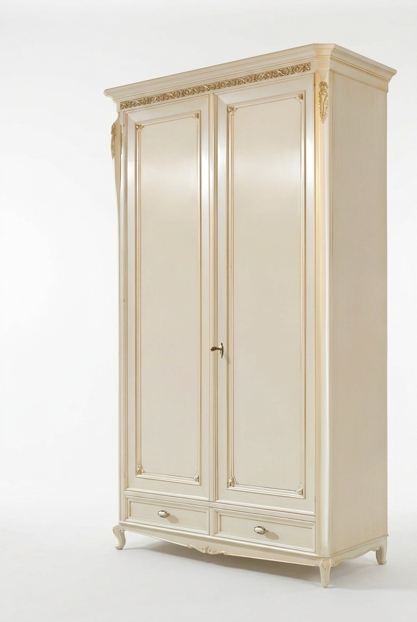 Echtholz Kleiderschrank Schrank Massive Schlafzimmer Möbel Italien Holzschrank