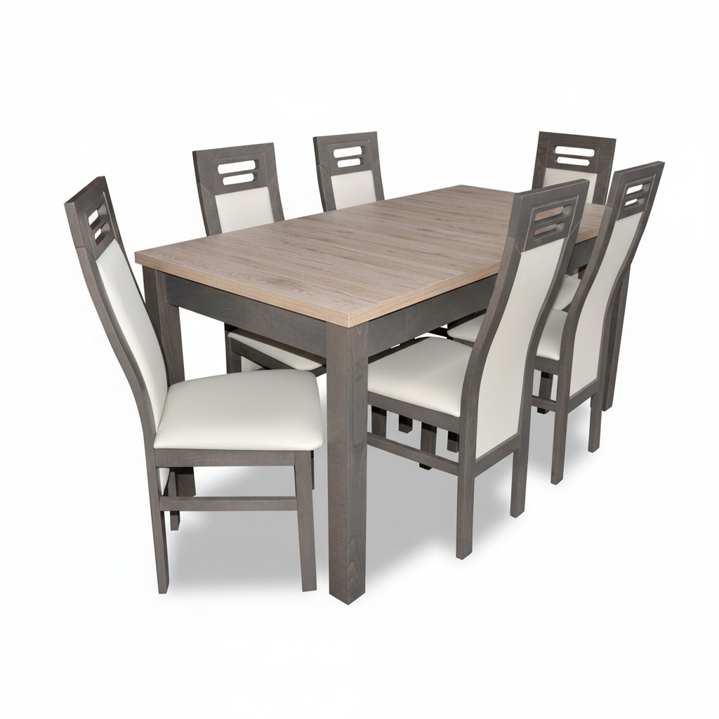 Echtholz Lehnstuhl Möbel Holz Tisch Sitz Ess Zimmer 6x Stühle 7tlg. Set Garnitur