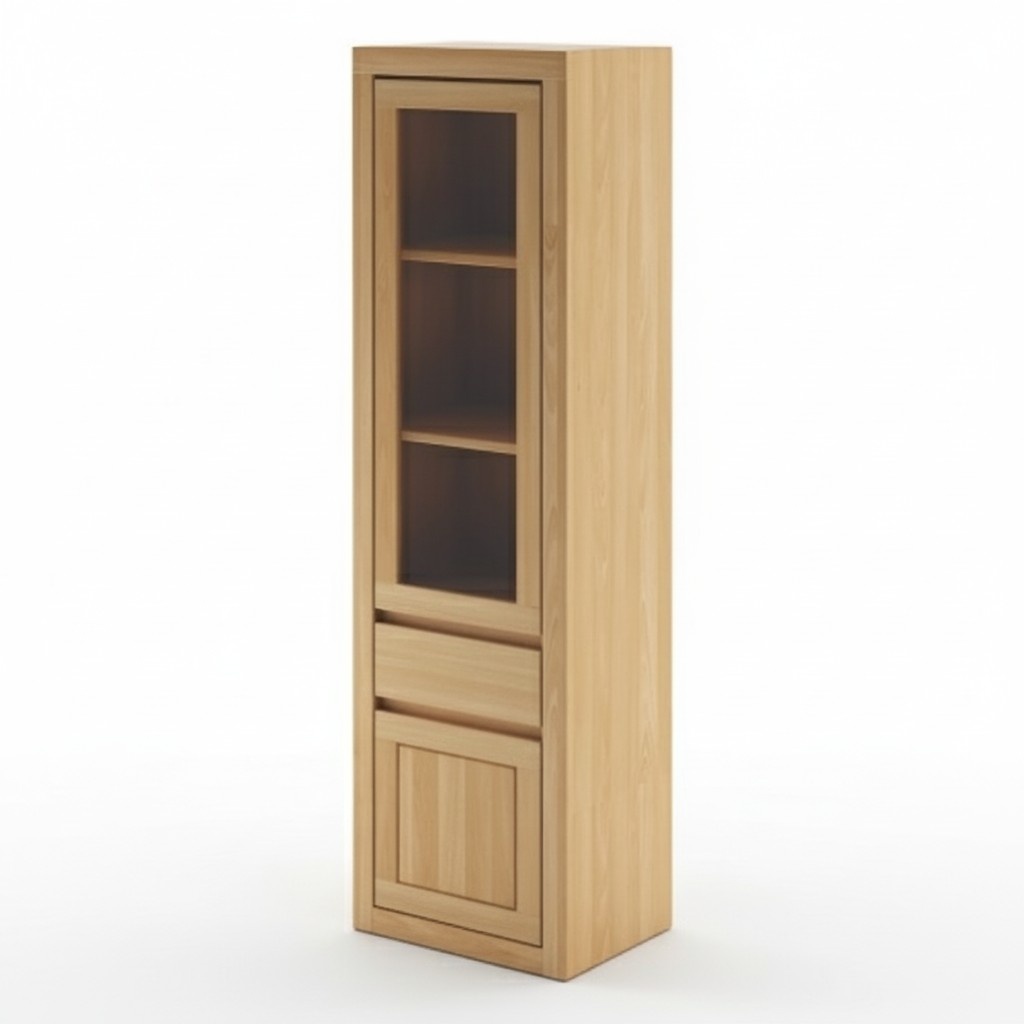 Echtholz Vitrine Hoch Schrank Glas Vitrinen Massive Möbel Echt Holz Schränke Neu