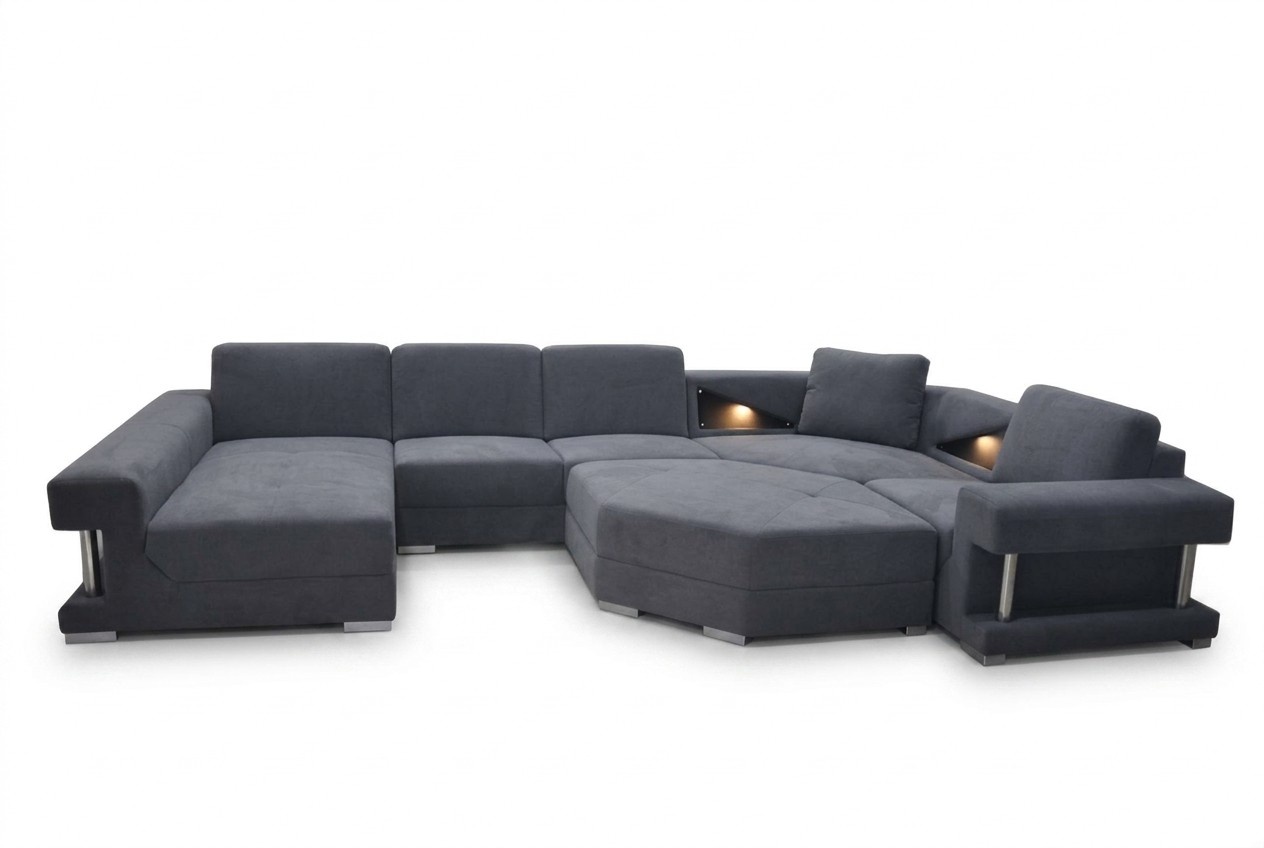 Eck Sofa Couch Polster Ecke Wohn Zimmer Landschaft Designer CouchenTextil A1131