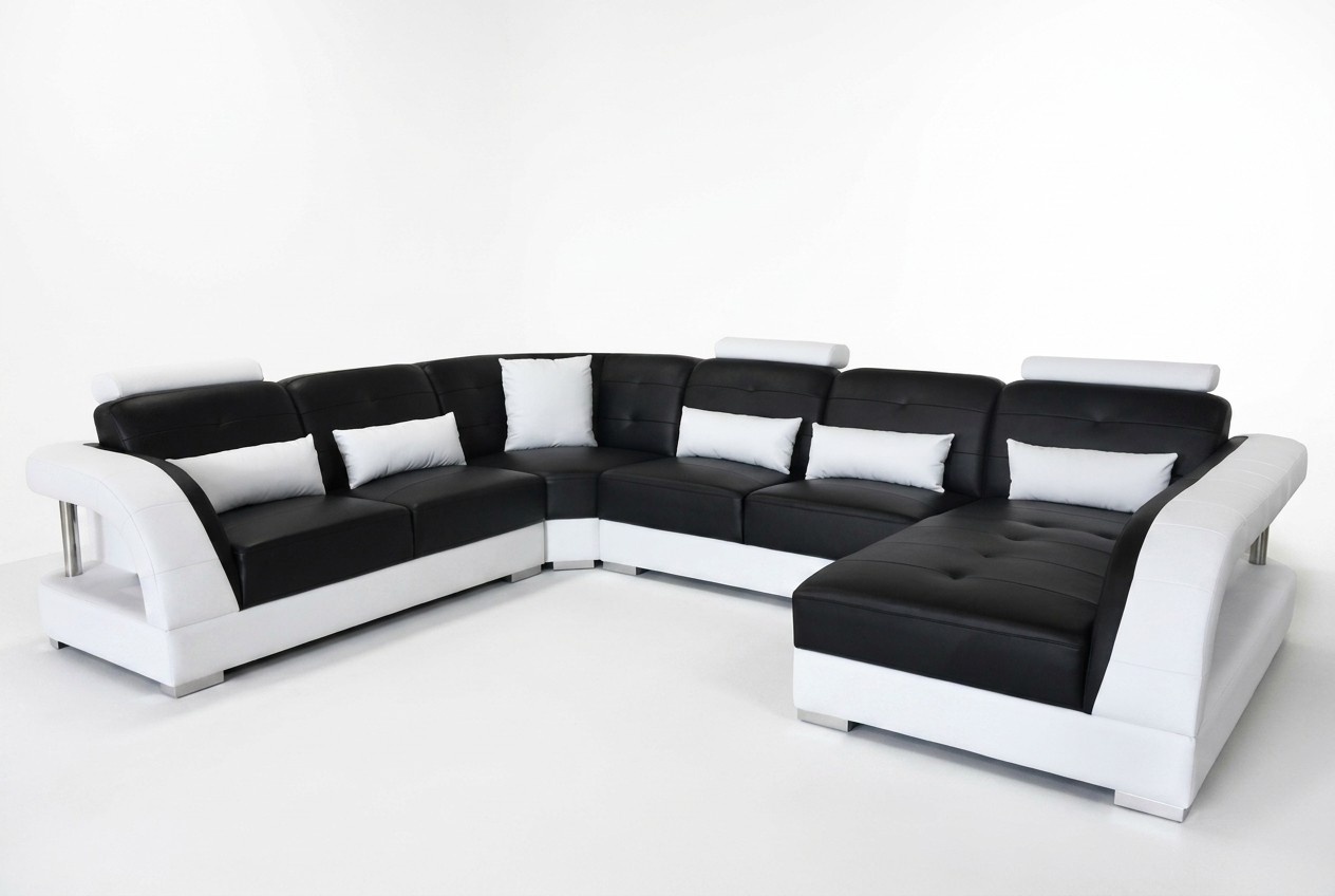Eck Sofa Polster Couch Sitz Leder Garnitur Moderne U Form