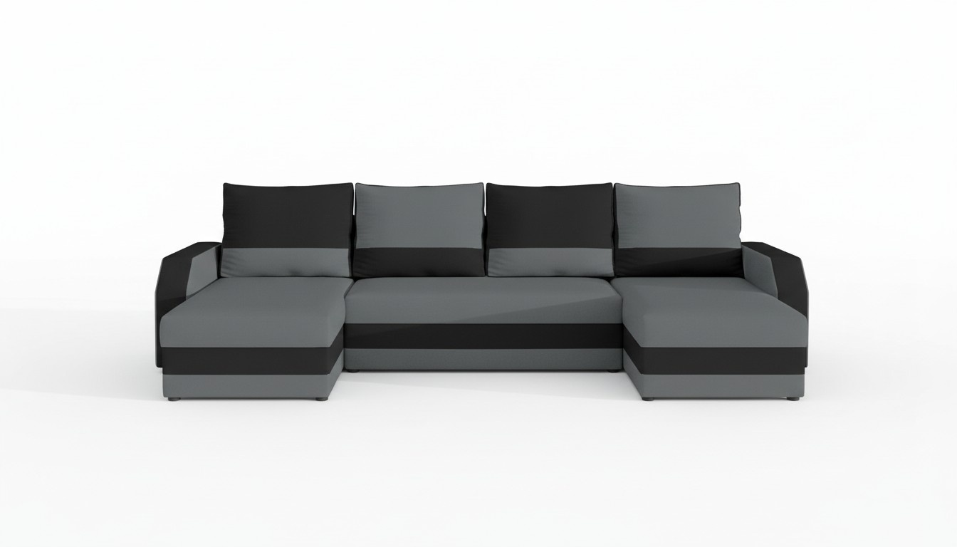 Eck Stoff Ecksofa U-Form Sofa Couch Design Couch Polster Textil Modern Textil