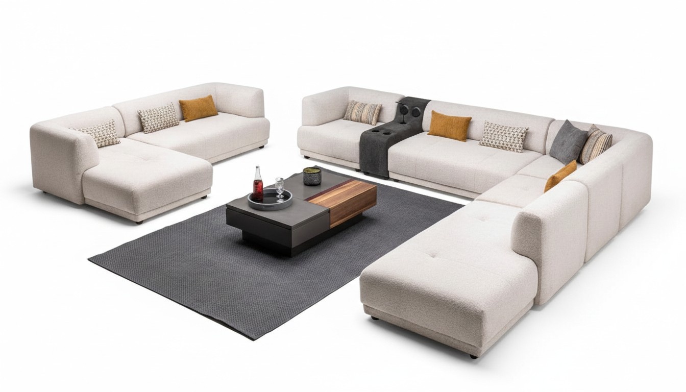 Eckcouch Wohnraumsofa Eckgarnitur Lounge Sofa Couch Polsterlandschaft Couchen