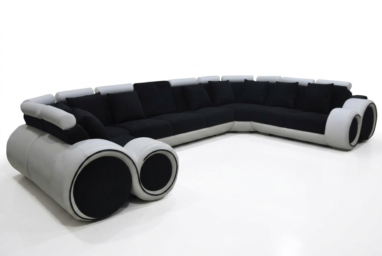 Ecke Leder Modern XXL Couch Wohnlandschaft Ledersofa Sofa U-form