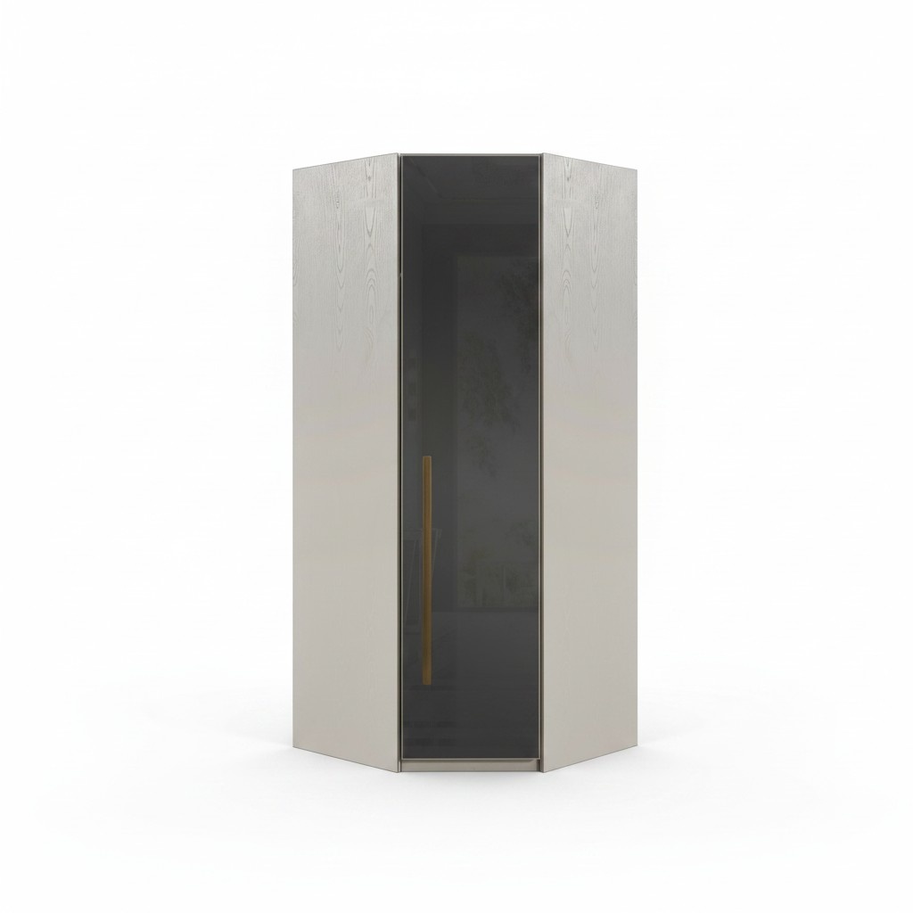 Eckschrank aus Holz in Beige modern, stilvoll