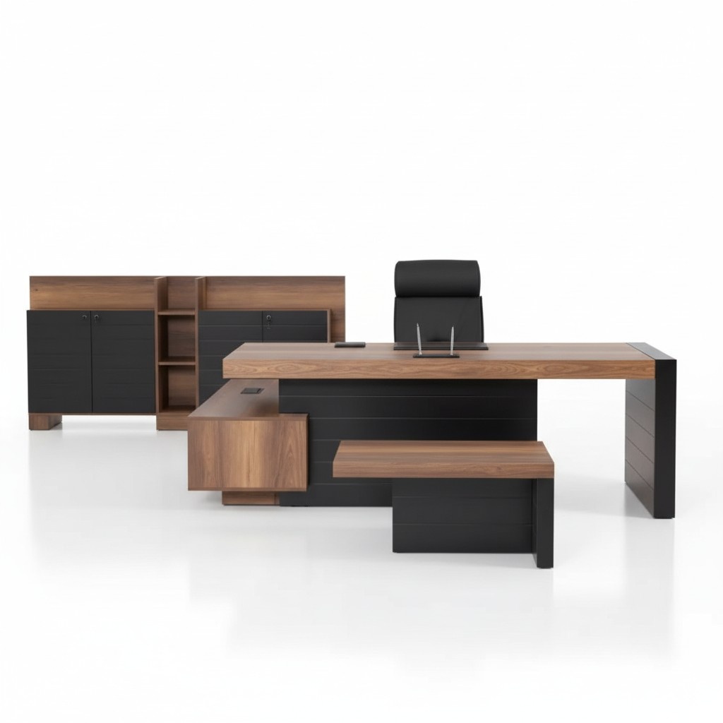 Eckschreibtisch 240cm Tisch Möbel Office Büromöbel Designer Schreibtisch