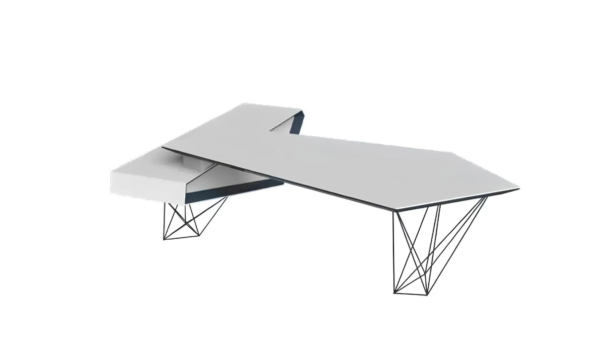 Eckschreibtisch Arbeits Schreib Büro Tisch Luxus Designer Möbel Weiß